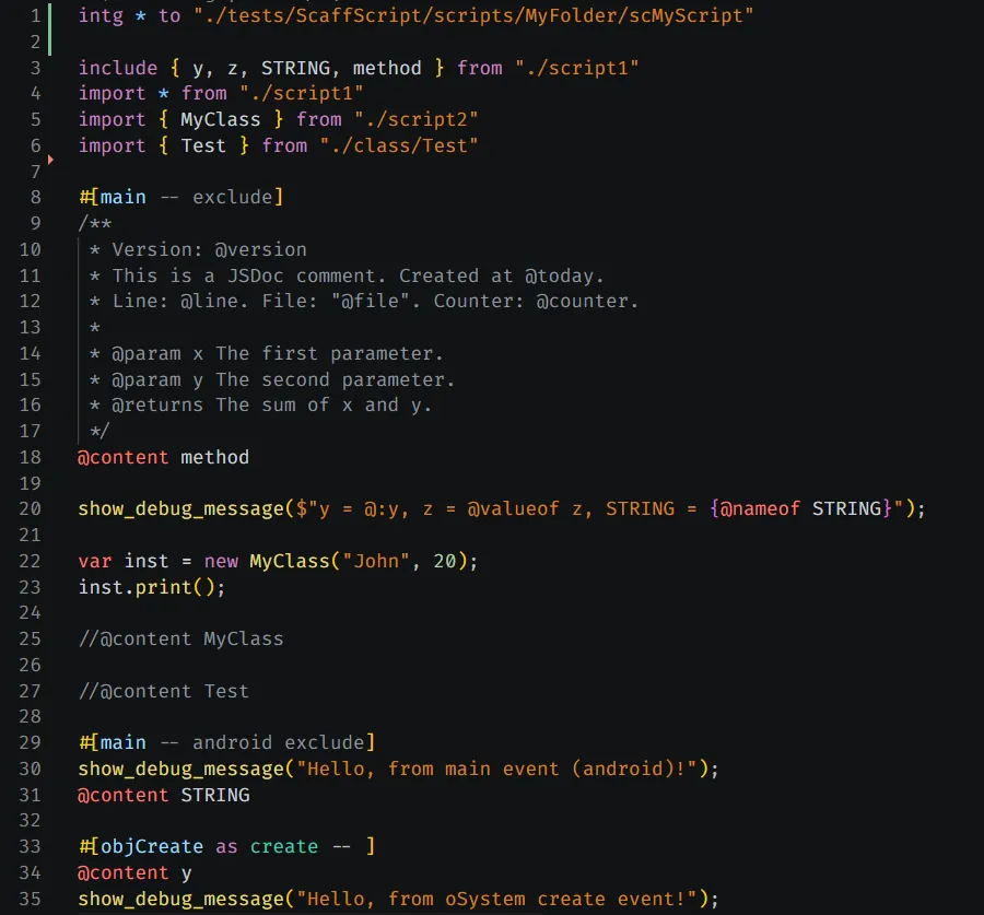 ScaffScript Code Generation Example